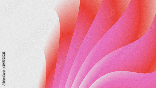 Vászonkép Abstract grainy background with smooth gradient waves in hyper red orange, neon peach, and soft white tones