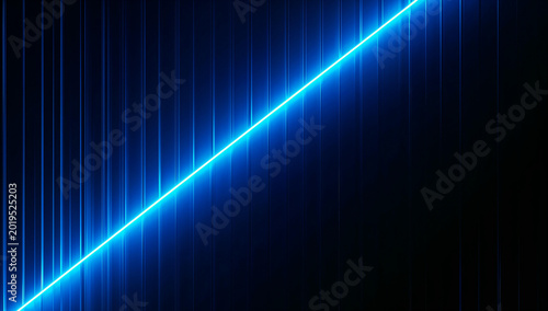 Abstract futuristic blue light wallpaper featuring a glowing diagonal energy beam crossing layered vertical glass panels against a deep navy and black background.