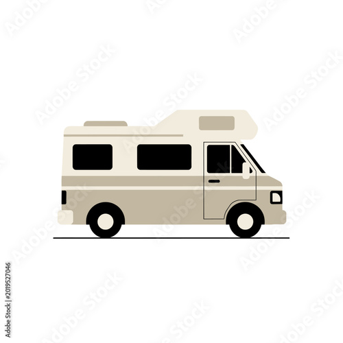 Retro RV Camper Van Illustration - Vintage Travel Vehicle Icon