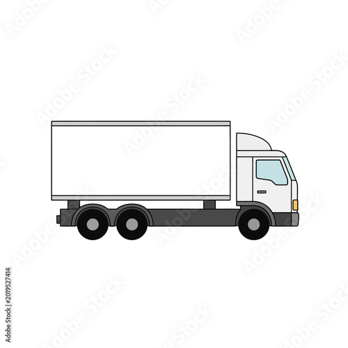 White Delivery Truck with Blank Cargo Box - Transportation and Logistics
