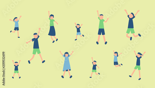 Foto 楽しむ人々のイラストセット