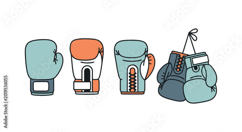 Boxing Gloves Line art vector simple creative abstract