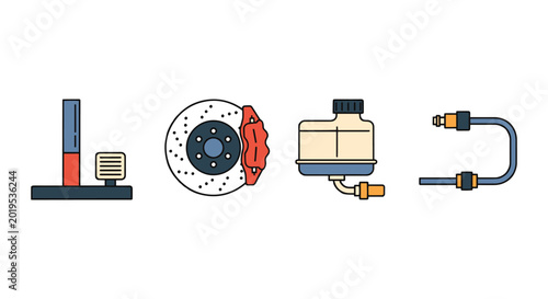 Brake Line art vector set clean shape abstract