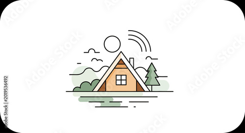 Cuadro en lienzo Simple illustration of a house.