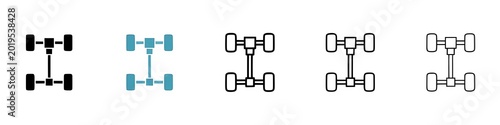 Canvas Print Rear wheel propeller shaft vector illustration set