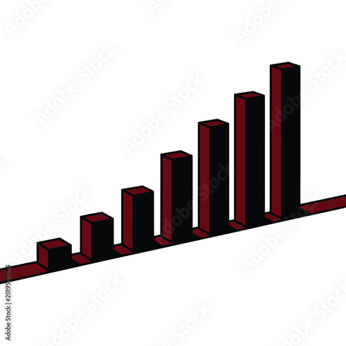 3D isometric bar chart illustration showing increasing growth Free Download 3D isometric bar chart illustration showing increasing growth - GFXLoad
