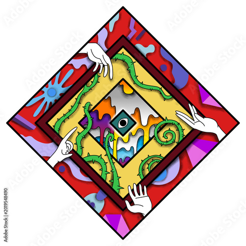 Abstract pattern, Geometric symmetrical, Ornament decorative 