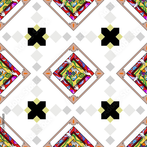 Abstract pattern, Geometric symmetrical, Ornament decorative 