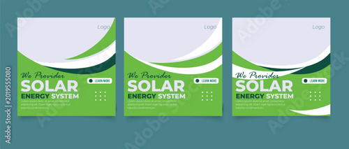 Solar energy social media post banner template