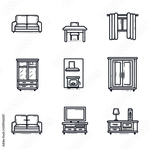 Furniture pieces for home decor.