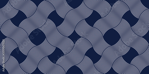 Φωτογραφία Weaving seamless pattern, traditional wicker lacing handcraft endless abstract background, geometric line weave wallpaper