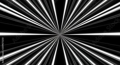 White vector lines radiate from center on black