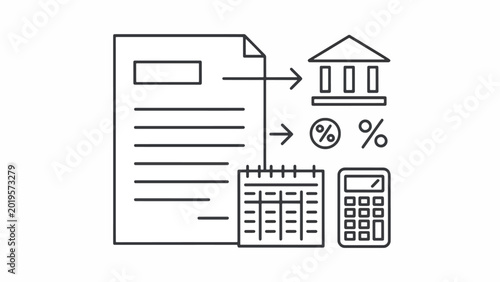 Business finance accounting document icon.