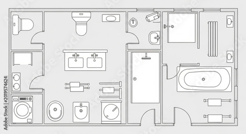 Architectural Floor Plan Layout of a Modern Home.