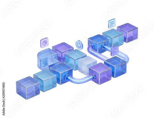 3D SaaS Roadmap Timeline Pathway Concept for Project Management and Planning, Isolated on Transparent Background