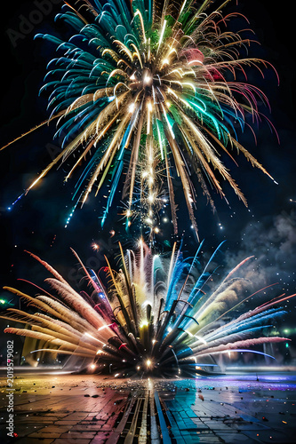 Fireworks in the night sky