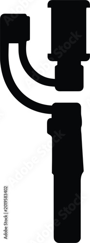 Quadro su tela Handheld smartphone gimbal stabilizer vector icon featuring a flat black silhoue