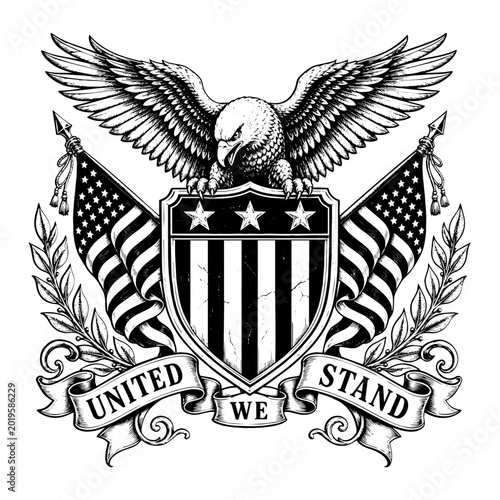 united we stand eagle shield svg file