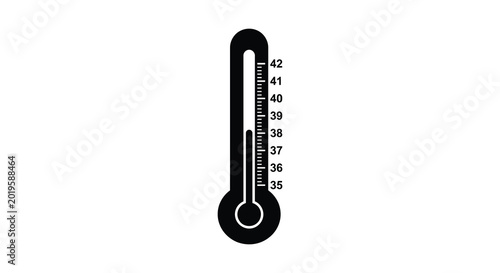 Black thermometer silhouette on a white background silhouette high quality