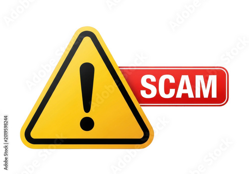 Warning scam alert triangle icon