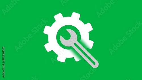 Technical support and maintenance icon animation with transparent background
