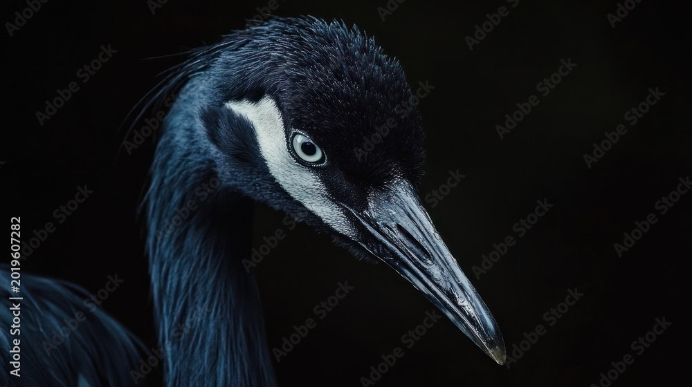 Naklejka premium Close-up of a Blue Crane's Head
