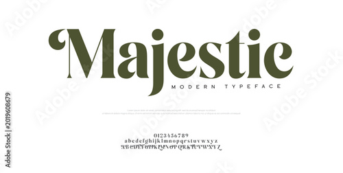 Bild auf Leinwand Majestic, Elegant alphabet letters font and number