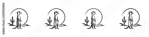 Foto Sketch meerkat logo design set