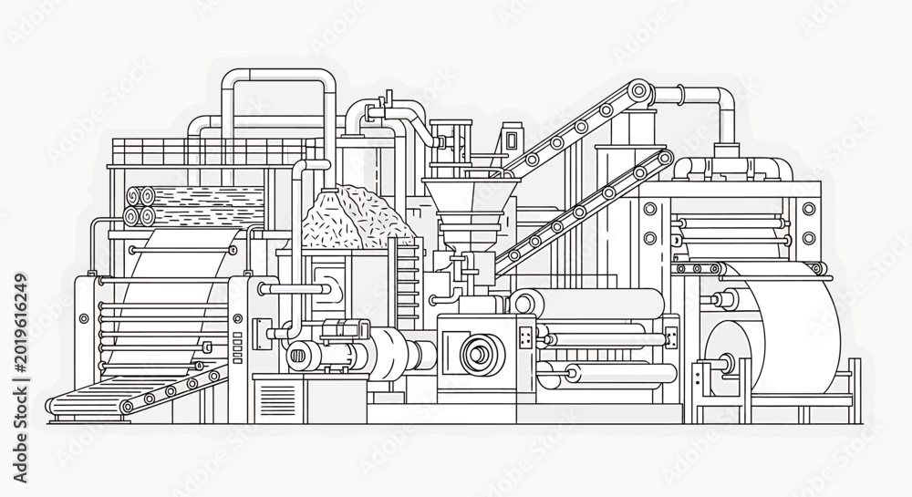 Naklejka premium Industrial machinery equipment manufacturing plant.