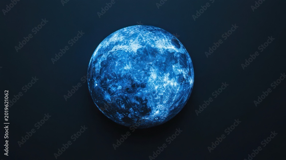 Obraz premium Blue Moon Against Dark Background