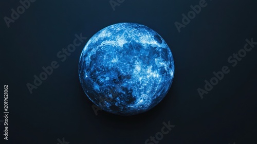 Blue Moon Against Dark Background