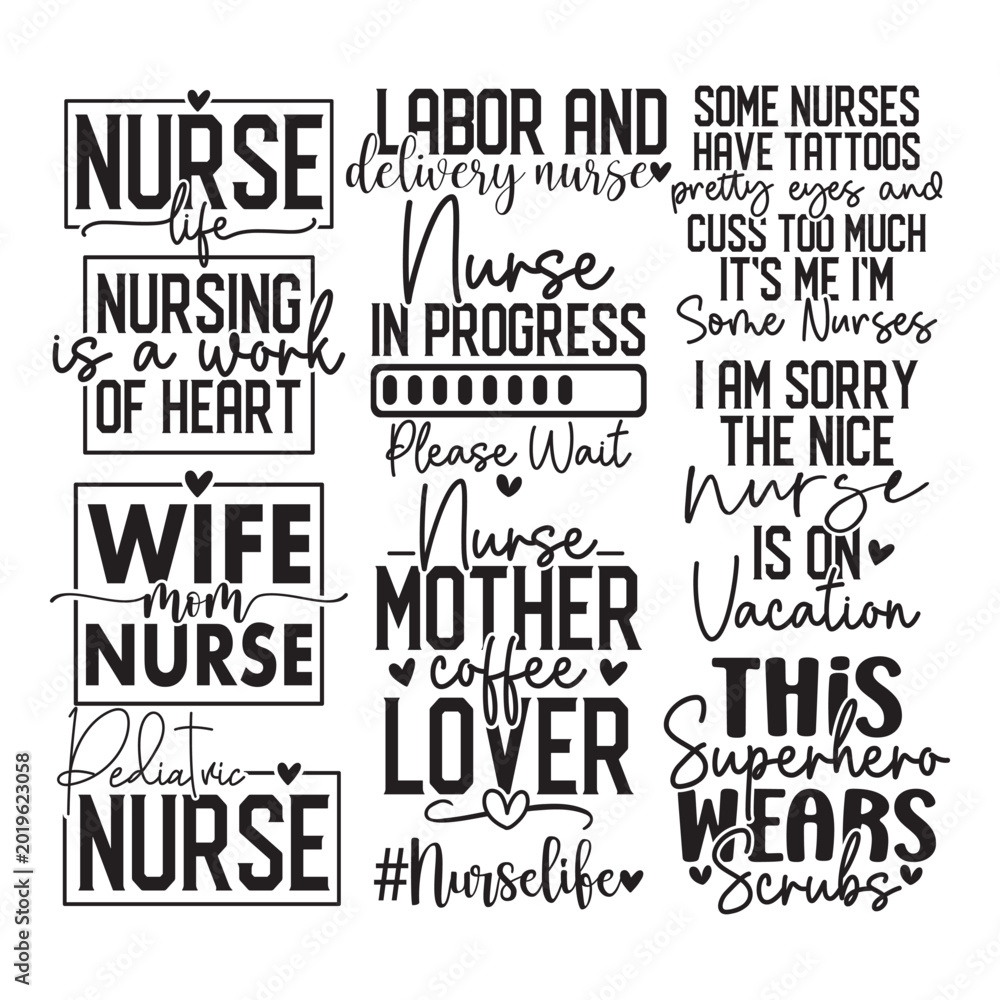 Fototapeta premium Nurse Svg Bundle