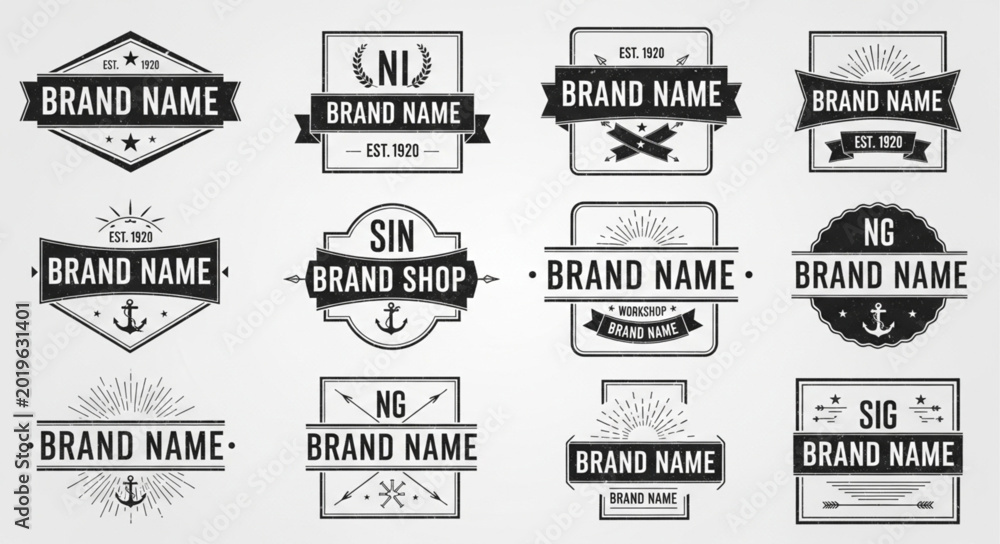 Obraz premium Collection of Vintage Retro Logo Badges and Emblems.