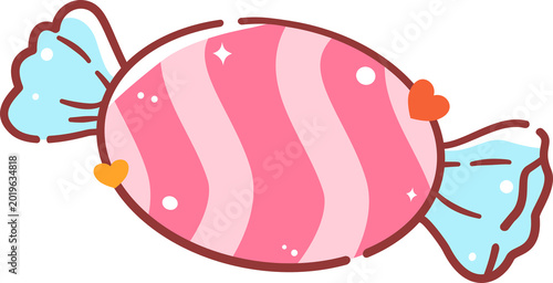 Obraz na plátně cute pink stripped candy with wrappers