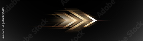 Quadro su tela Vector speed arrows, glowing lines indicating the direction of movement