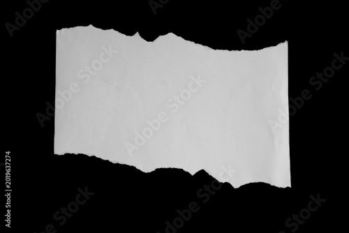 Photos Close up of a white ripped or torn piece of paper with copy space