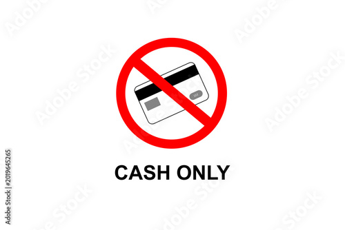 Cash Only Sign with No Card Payments Symbol on White Background Free Download Cash Only Sign with No Card Payments Symbol on White Background - GFXLoad