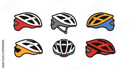 Cycling Helmet Line art vector simple abstract pattern illustration