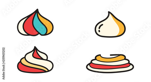 cream topping Line art vector modern abstract illustration