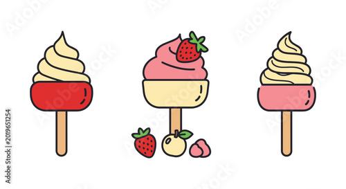cream topping Line art vector minimal abstract design