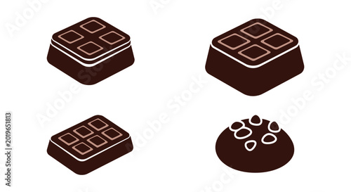 dark chocolate Line art vector creative abstract colorful shapes