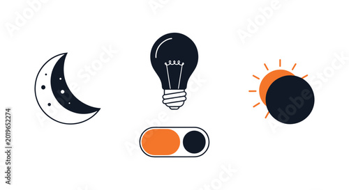 dark mode Line art vector set clean abstract minimal