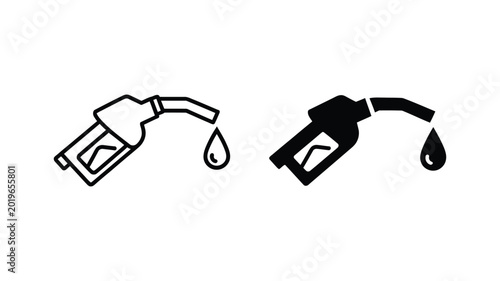 Obraz na płótnie fuel icon set, linear style vector icons featuring gas station fuel pump gasoline diesel energy oil and transportation symbols for automotive industry and ui design