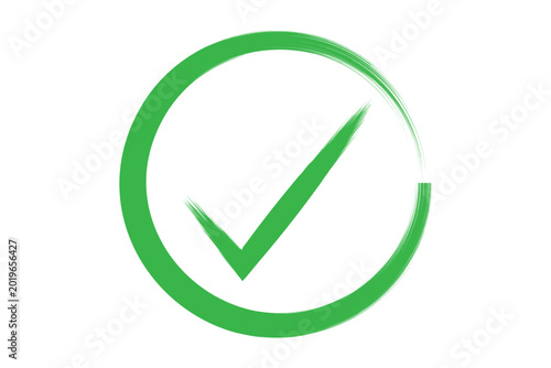 Green brush stroke check mark inside circle icon grunge style texture on white background approval tick for business work symbol vector illustration Free Download Green brush stroke check mark inside circle icon grunge style texture on white background approval tick for business work symbol vector illustration - GFXLoad