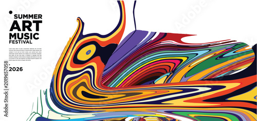 Colorful Abstract Art Design for Summer Music Festival Poster
