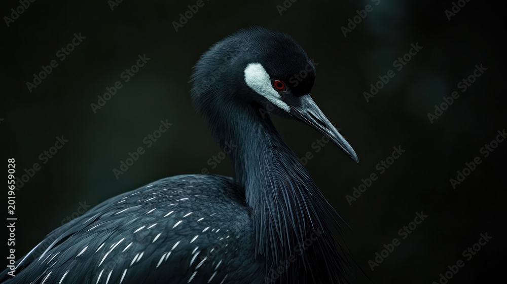 Fototapeta premium Close-up portrait of a black crane (2)