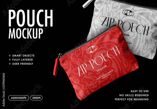 Zip Pouch Mockup – Isolated Packaging Branding Presentation (PSD)