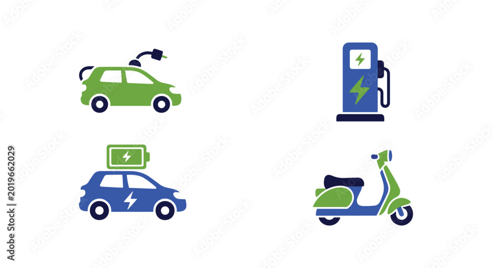 Naklejka premium electric vehicle Line art modern graphic abstract vector