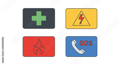 EmergencyCard Line art vector creative clean shapes illustration