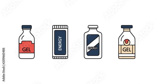Energy Gel Line art vector simple abstract design illustration